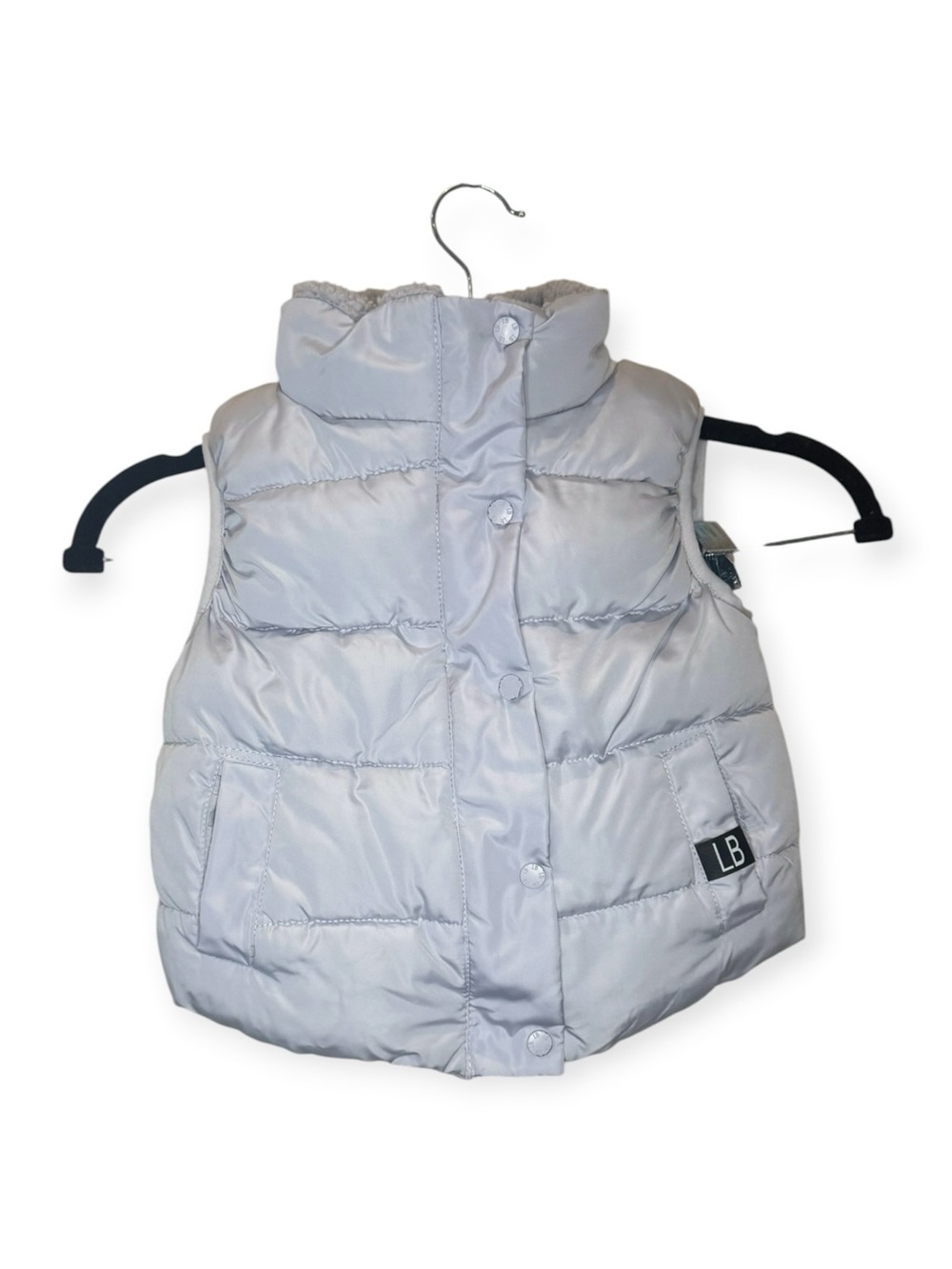 18-24 month Little Bipsy puffer vest light grey fleece lined